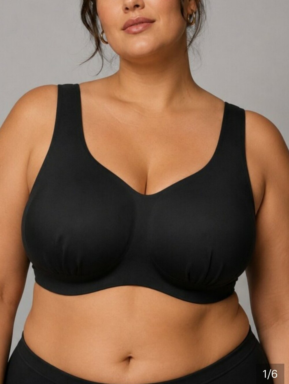 Knix Black Full-Coverage Wireless Plus Size , Everyday Tshirt Bra